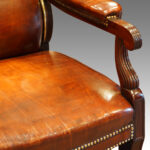 Regency mahogany and leather library chair Now Sold - Image 9