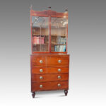 Regency mahogany secretaire bookcase - Image 2