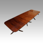 Regency style mahogany 3 pillar dining table - Image 2