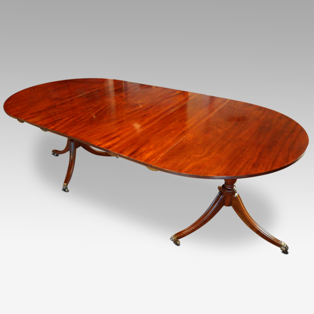 Regency-style-mahogany-twin-pillar-dining-table-1.jpg Regency style mahogany twin pillar dining table - Image 1