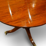 Regency style mahogany twin pillar dining table - Image 2
