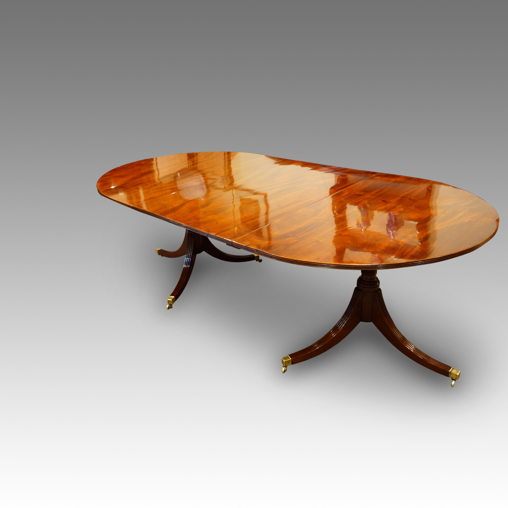 Regency-style-mahogany-twin-pillar-dining-table3.jpg Regency mahogany style dining table - Image 1