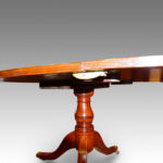 Regency style mahogany twin pillar dining table - Image 7