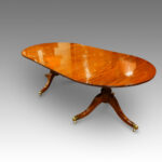 Regency style mahogany twin pillar dining table - Image 5