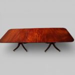 Regency Style Mahogany Twin Pillar Dining Table – Early 20th Century Cabinetmaker Made