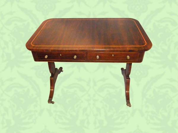Regencyrosewoodlibrarytable.jpg Regency Rosewood Library Table - Image 1