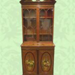 Antique Satinwood Bookcase With Painted Decoration