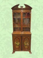 Antique Satinwood Bookcase With Painted Decoration
