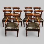 Set of 10 William IV mahogany dining chairs