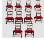 Set of 12 Hepplewhite style ladderback dining chairs - Image 3