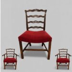 Set of 12 Hepplewhite style ladderback dining chairs - Image 11