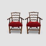 Set of 12 Hepplewhite style ladderback dining chairs - Image 2