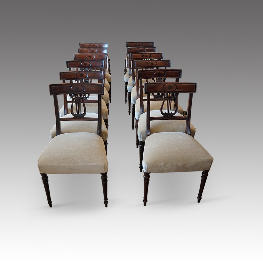 Set-of-12-Regency-mahogany-dining-chairs-1.jpg Set of 12 Regency mahogany dining chairs - Image 1