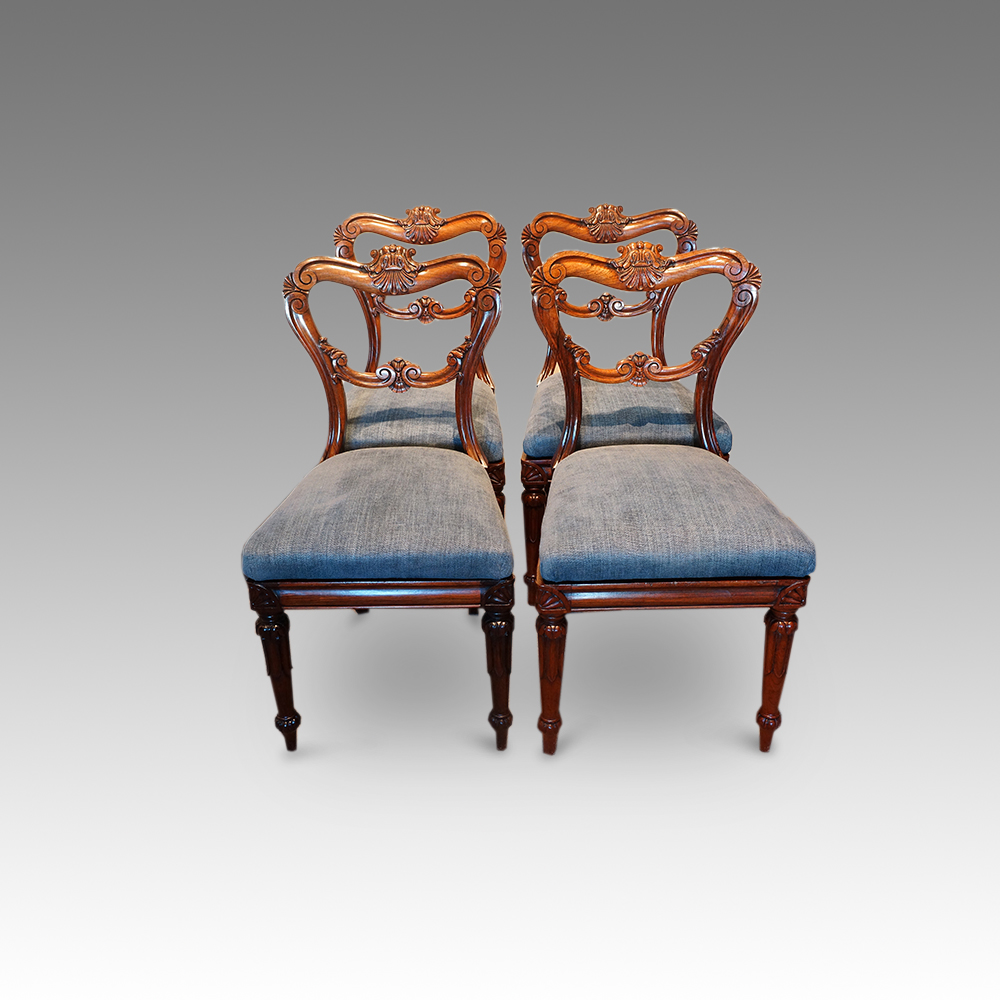 Set-of-4-William-IV-rosewood-dining-chairs.jpg Set of 4 William IV dining chairs - Image 1
