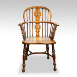Set of 4 Antique Yew wood Windsor armchairs - Image 4