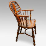 Set of 4 Antique Yew wood Windsor armchairs - Image 9
