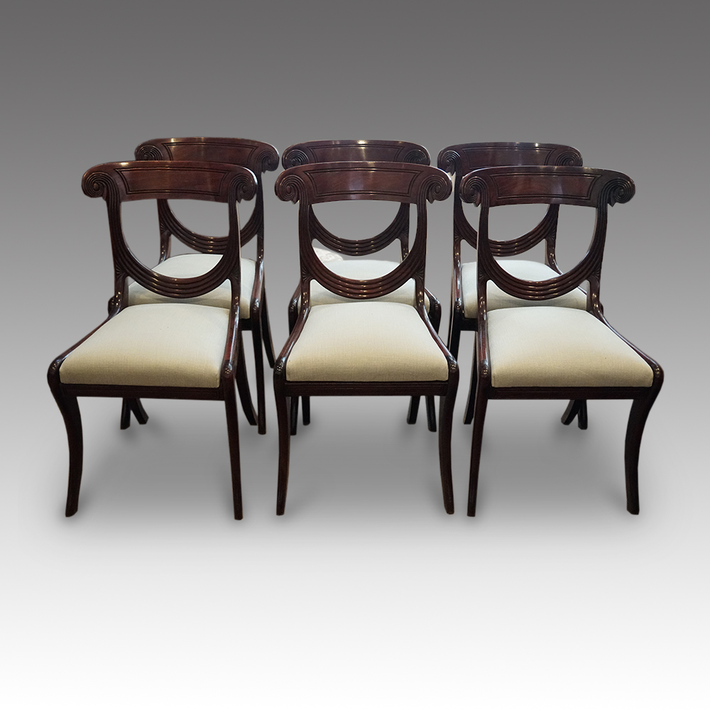 Set-of-6-Regency-mahogany-dining-chairs.jpg Set of 6 Regency mahogany dining chairs - Image 1