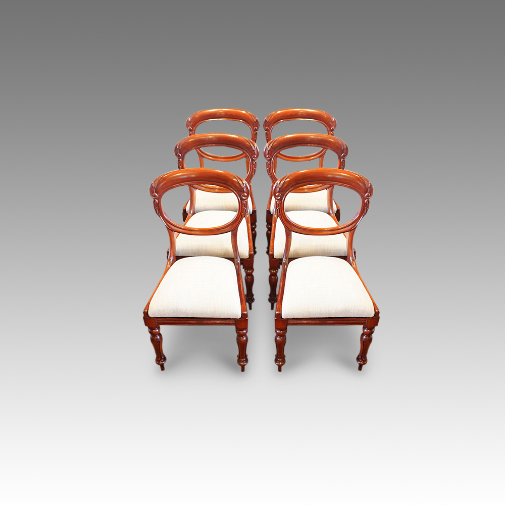 Set-of-6-Victorian-mahogany-balloonback-dining-chairs.jpg Set of 6 Victorian mahogany balloon back dining chairs - Image 1