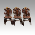 Set of 6 Edwardian wheelback kitchen chairs