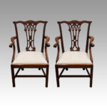 Set of 8 Chippendale mahogany dining chairs - Image 2