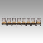 Set of 8 Hepplewhite style ladderback chairs