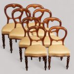 Set of 8 Victorian balloon back dining chairs