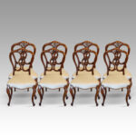 Set of 8 Victorian walnut dining chairs