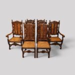 Set of 8 Victorian walnut Crown top chairs