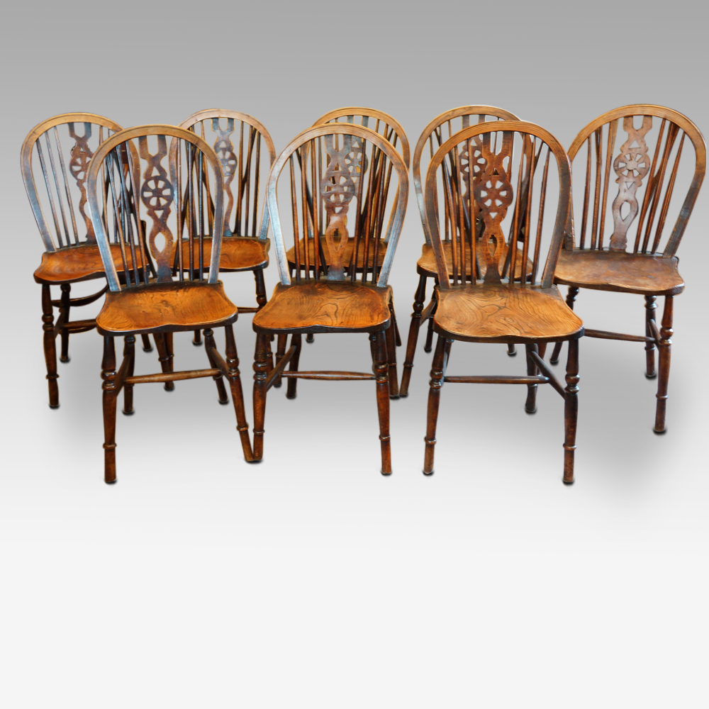 Set-of-8-antique-Windsor-chairs.jpg Set of 8 antique Windsor chairs - Image 1