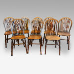 Set of 8 antique Windsor chairs - Image 2