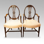 Set of 8 Adam style mahogany dining chairs - Image 2
