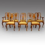 Set of 8 Edwardian walnut dining chairs