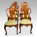 Set of 8 Edwardian walnut dining chairs