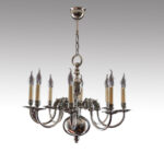 Georgian style silver plated chandelier - Image 5