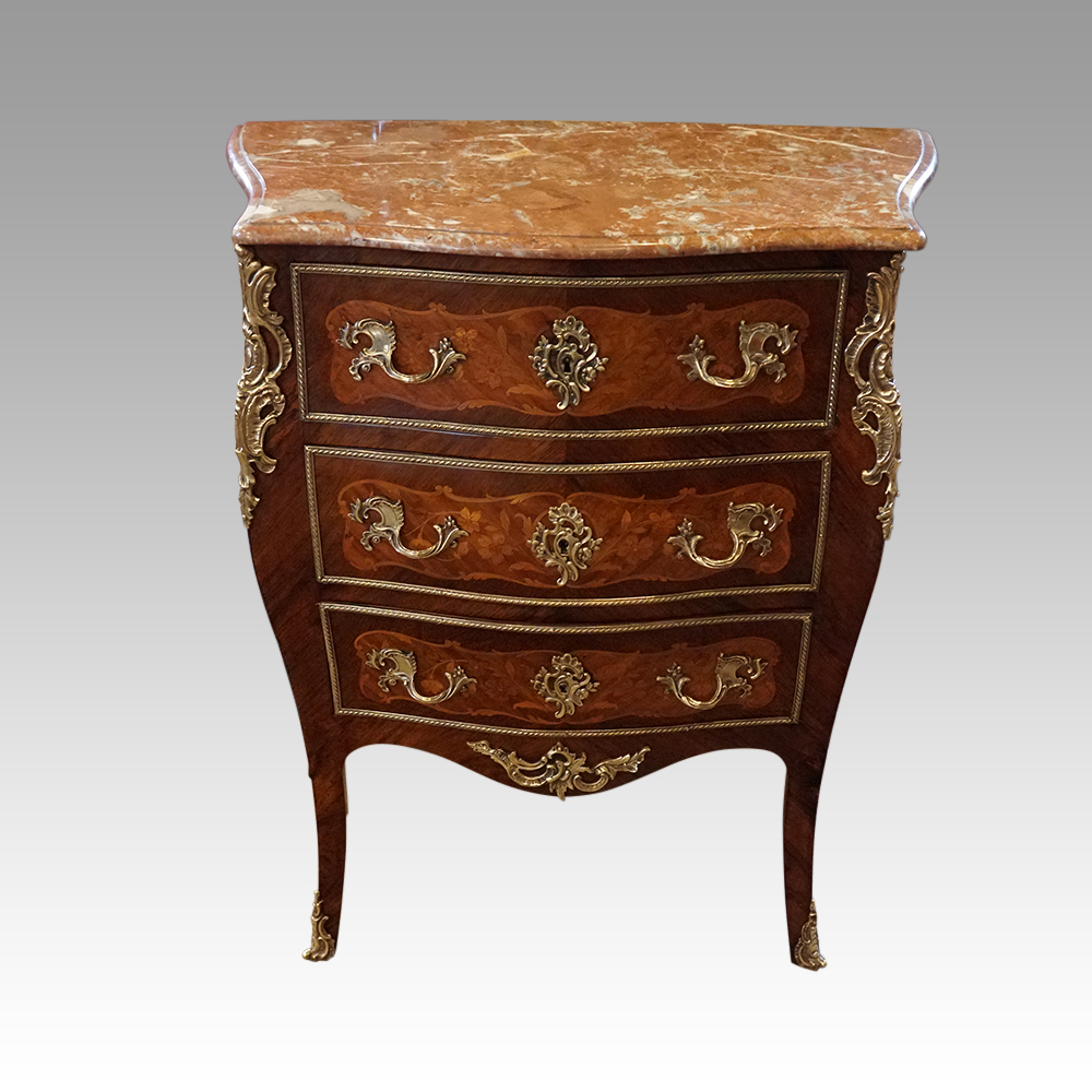 Small-Continental-marquetry-commode.jpg Small Continental marquetry commode - Image 1