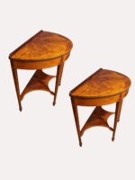 Pair of Edwardian demi lune tables - Image 2