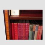 Tall Edwardian inlaid open bookcase - Image 10