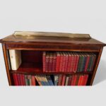 Tall Edwardian inlaid open bookcase - Image 6