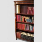 Tall Edwardian inlaid open bookcase - Image 2