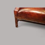 George V tortoiseshell leather wing chair - Image 6