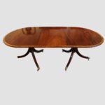 George V mahogany twin pillar dining table - Image 10