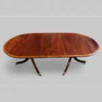 George V mahogany twin pillar dining table