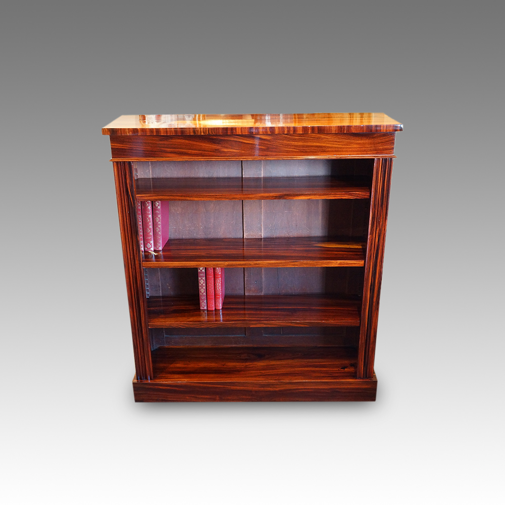 Victorian-Goncalo-Alves-open-bookcase.jpg Victorian open bookcase in Goncalo Alves - Image 1