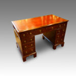 Victorian mahogany banded pedestal desk - Image 13