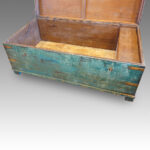Victorian brass bound campaign trunk in original blue paint - Image 3