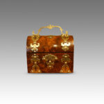 Victorian brass bound dome top casket
