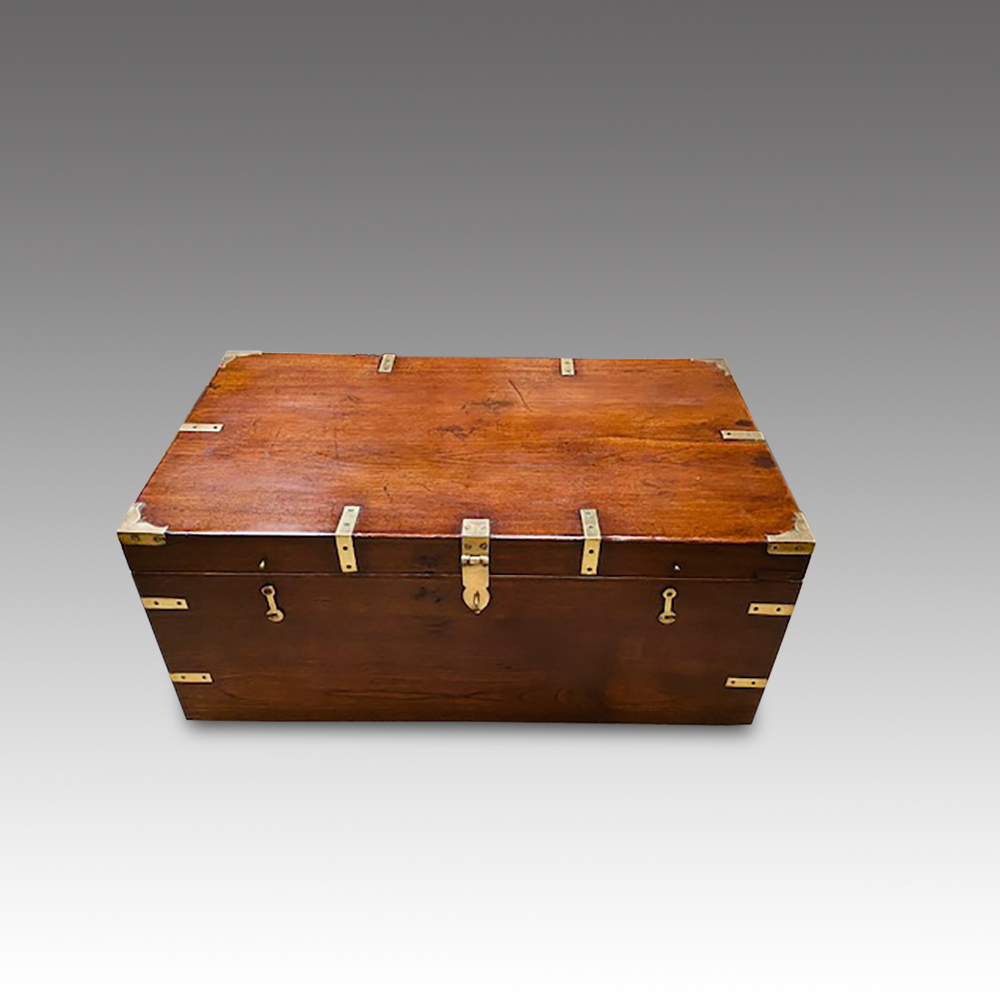 Victorian-brass-bound-military-chest-2.jpg Victorian brass bound military chest - Image 1