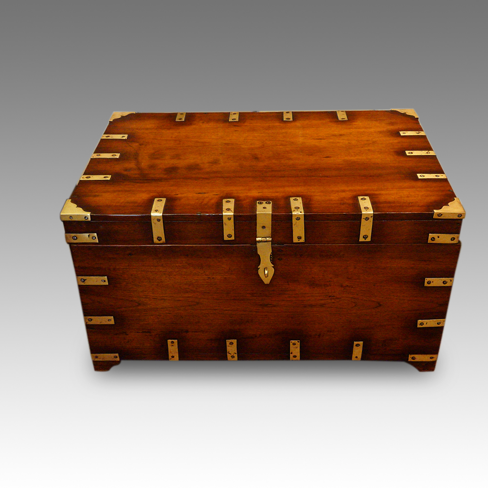 Victorian-brass-bound-miltary-chest.jpg Victorian brass bound military chest - Image 1