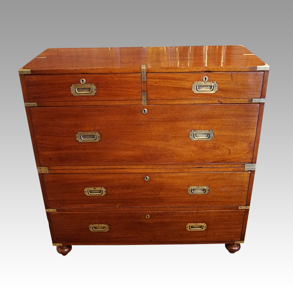 Victorian-brass-bound-teak-campaign-chest-2.jpg Victorian teak campaign chest - Image 1