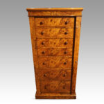 Victorian burr walnut Wellington chest